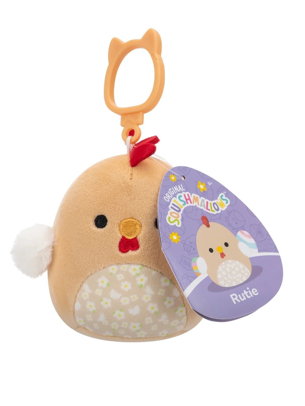 Squishmallows 4" Easter Clip-On Rutie the Rooster